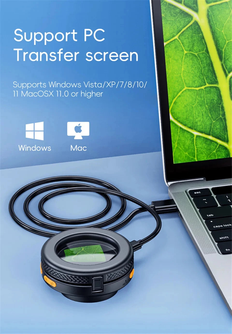 1080P Foldable Handheld Digital Microscope - 500X Zoom Magnifier with 2" IPS Screen