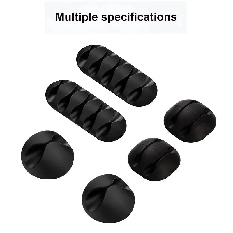 Self-Adhesive Silicone Cable Organizer Clips for Desk & Office Cord Management - 2