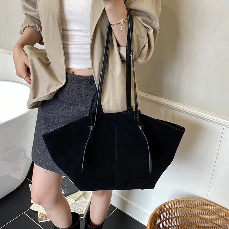 Luxury Retro Suede Shoulder Tote
