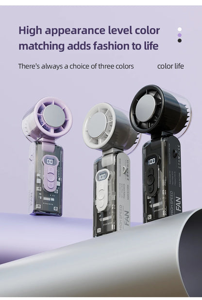 Portable 100-Speed Foldable Cooling Fan with LED Display