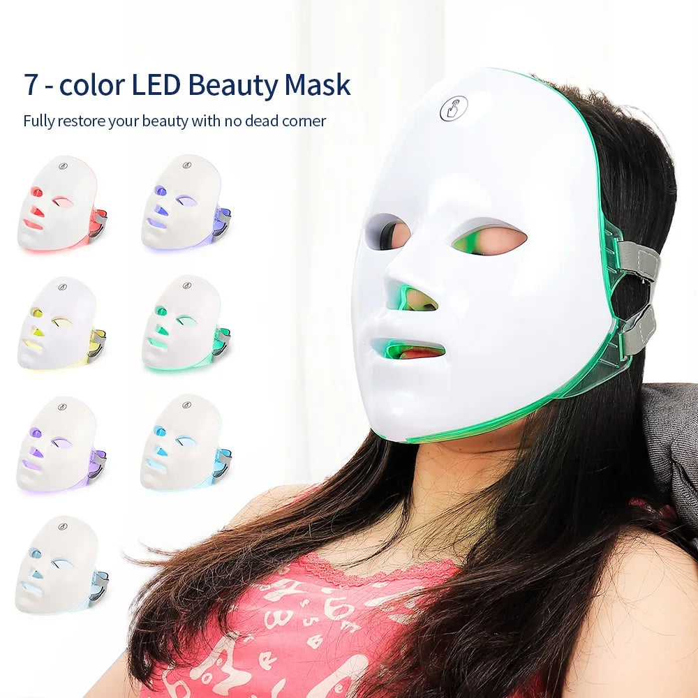 7-Color LED Photon Therapy Facial Mask for Skin Rejuvenation & Face Lifting