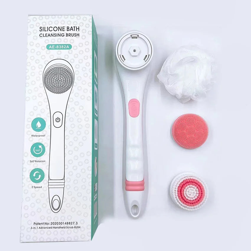 Electric Long Handle Bath Brush - Waterproof Exfoliating Back Scrubber - 9