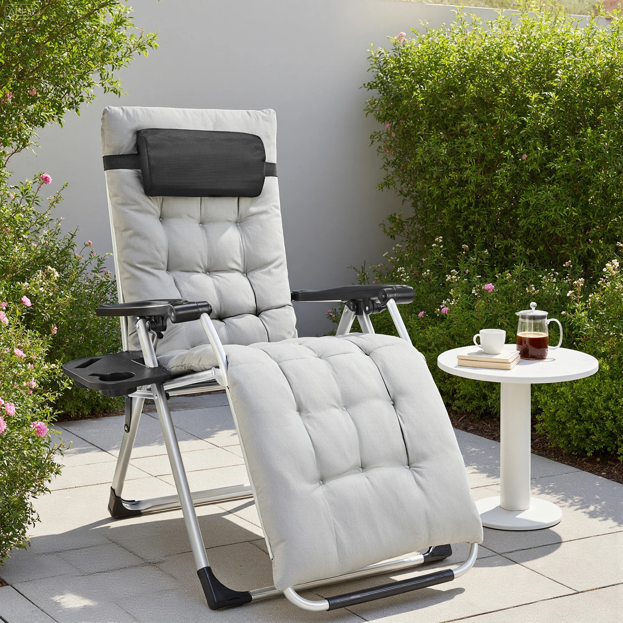 Zero Gravity Recliner Chair - Portable Folding Outdoor Lounge with Tray - 28