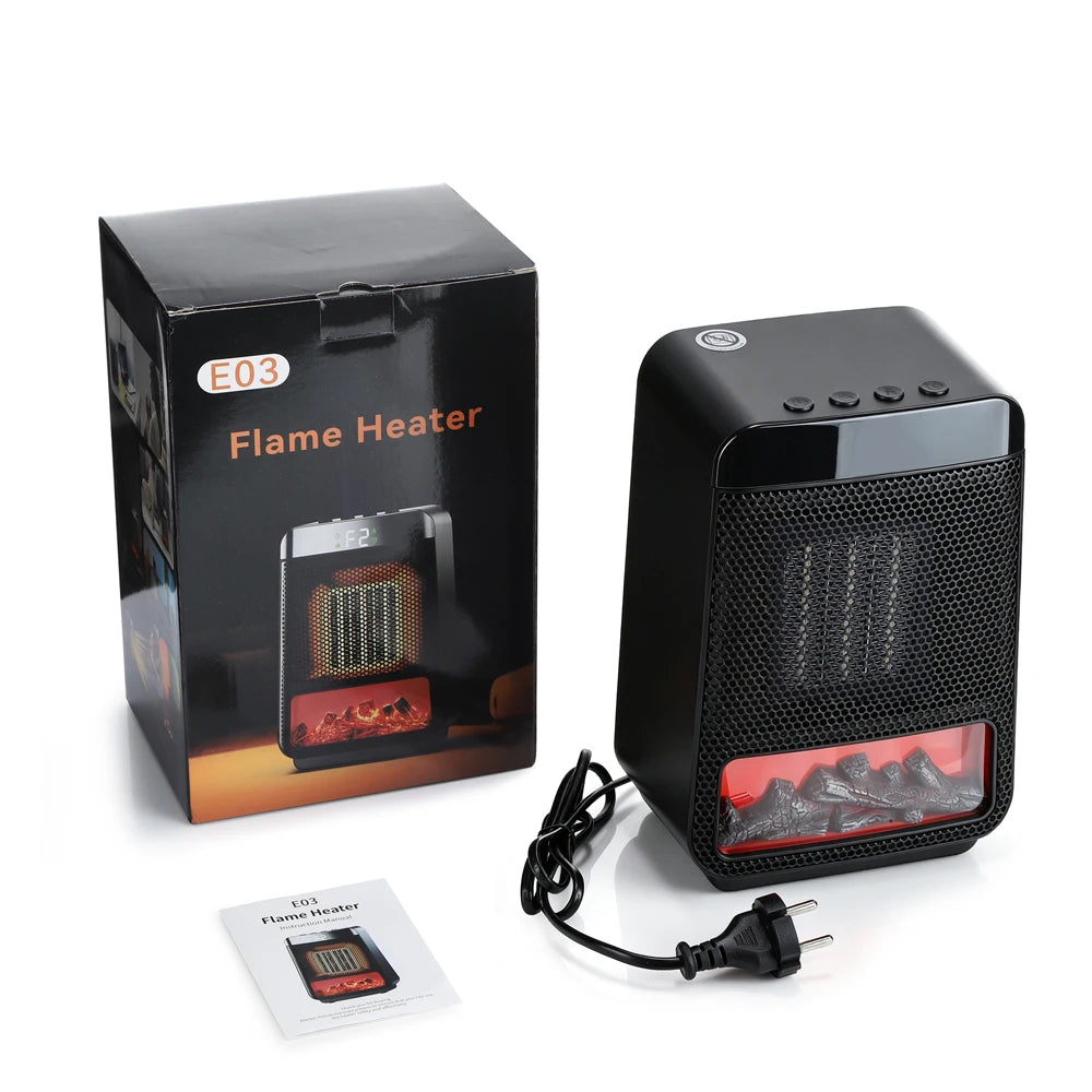 Portable PTC Ceramic Electric Space Heater with LED Display and Timer - 20
