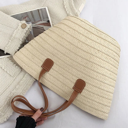 Luxury Bohemian Knitted Straw Tote