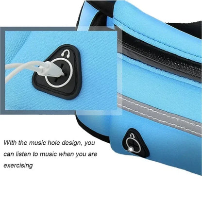 Slim Running Waist Belt - Waterproof Elastic Phone Pouch for Sports