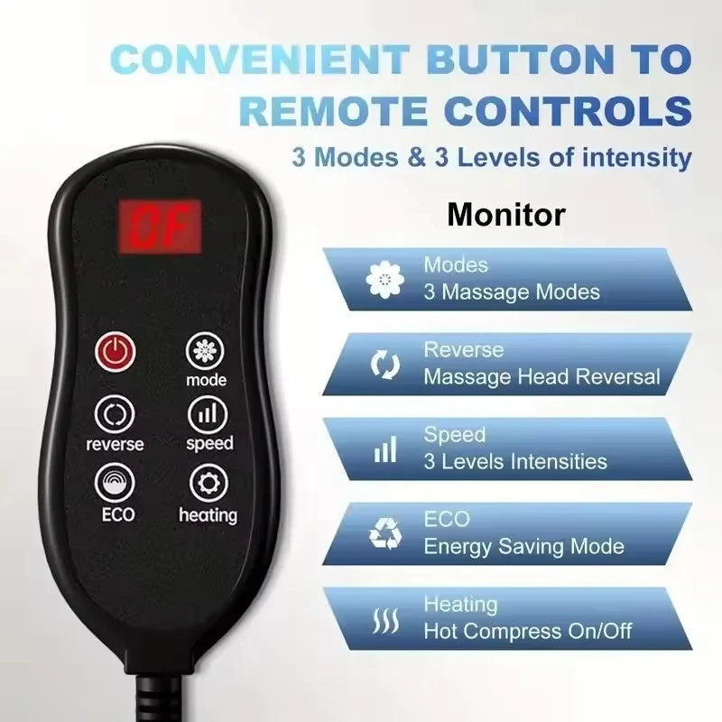 Electric Foot and Leg Massager with Heat - Deep Tissue Shiatsu