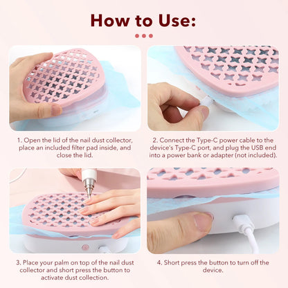 High-Power Portable Nail Dust Collector Vacuum for Professional Manicure