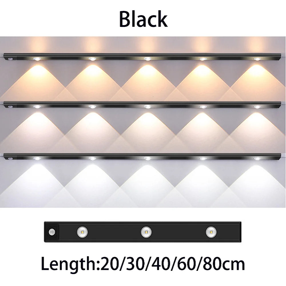Ultra-Thin Motion Sensor LED Cabinet Light - Rechargeable Closet & Kitchen Under Counter Lamp - 18