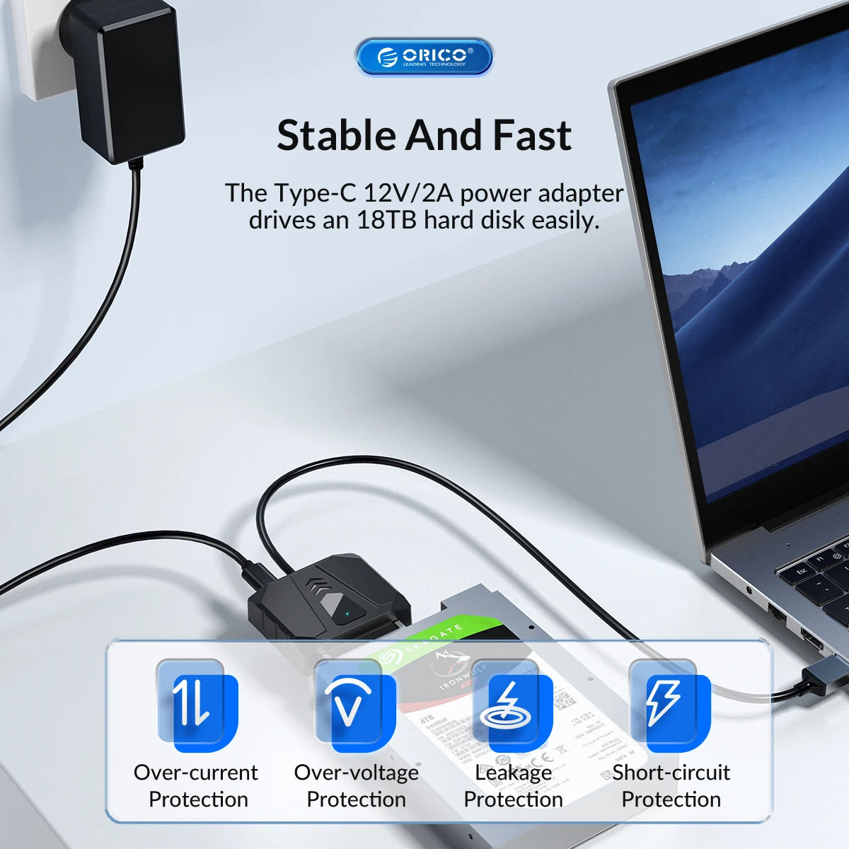USB 3.0 to SATA Adapter for 2.5" SSD/HDD with Protective Silicone Case
