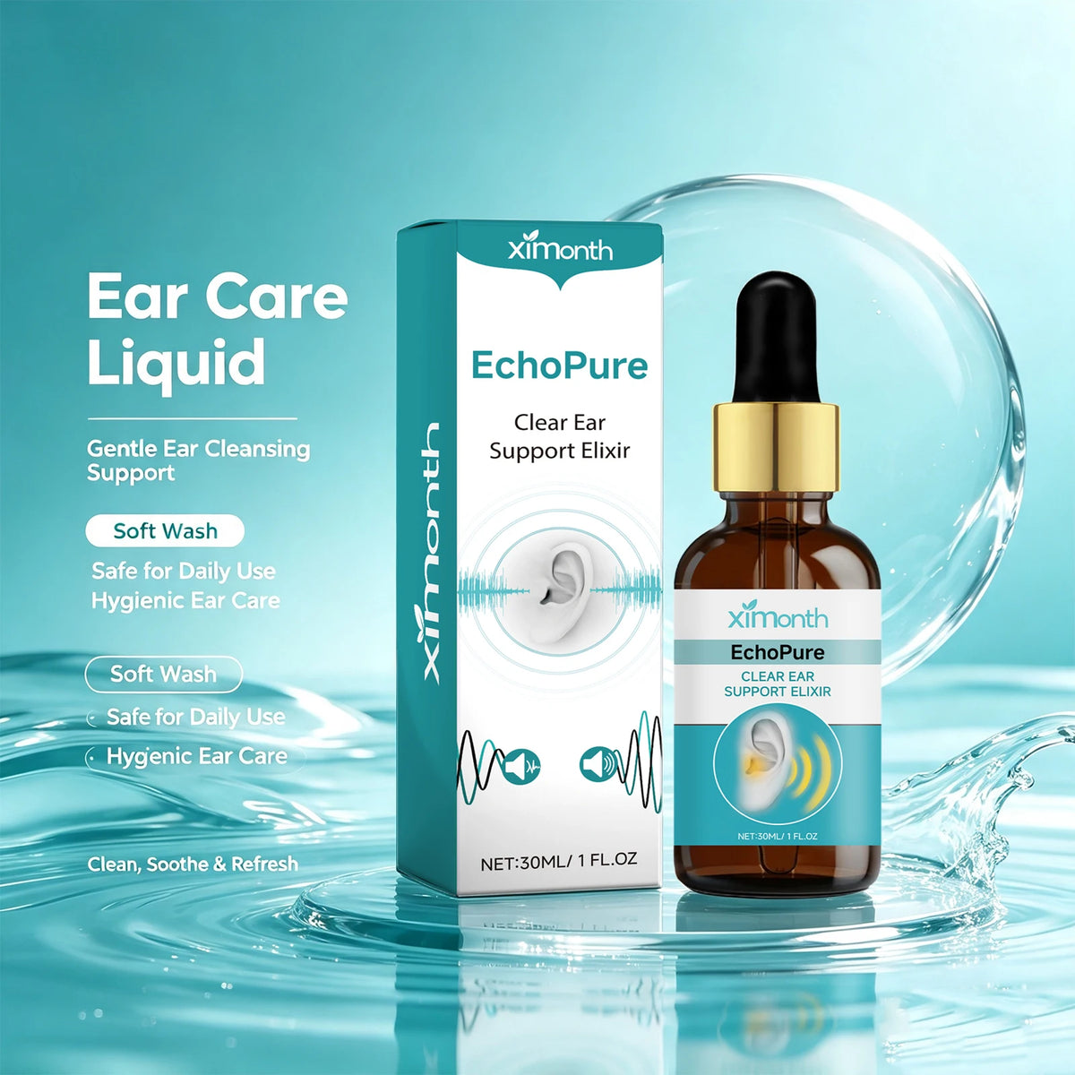 Ear Wax Removal Drops - Natural Tinnitus Relief & Ear Cleansing Liquid