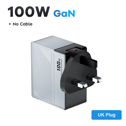 100W GaN USB-C Fast Charger - Multi-Port PD Quick Charging Adapter