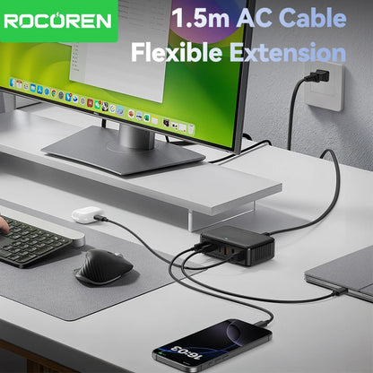 100W GaN 6-Port Desktop Fast Charging Station - Universal USB-C Power Hub