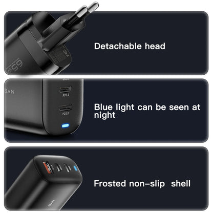 65W GaN Fast Charger - Triple Port USB-C Wall Charger for Laptop & Phone
