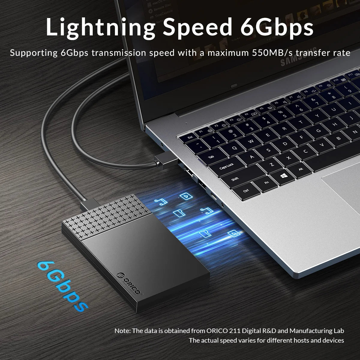 ORICO 2.5" USB-C Hard Drive Enclosure SATA to USB 3.1 SSD/HDD Adapter Case
