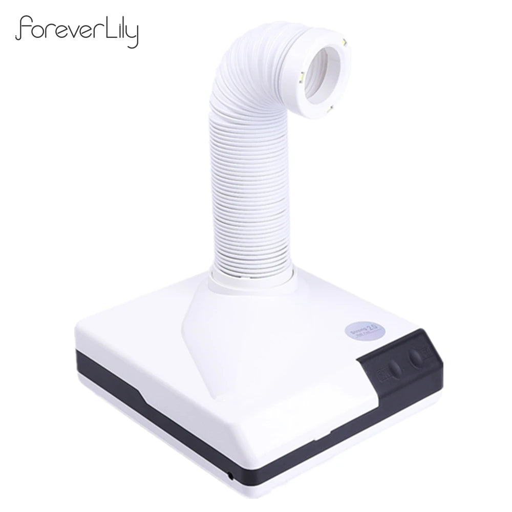 60W Nail Dust Collector Extractor Fan Vacuum with Retractable LED Tube for Manicure Salon