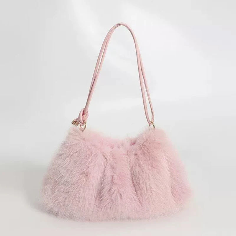 Luxury Plush Winter Bucket Bag