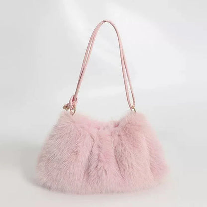 Luxury Plush Winter Bucket Bag