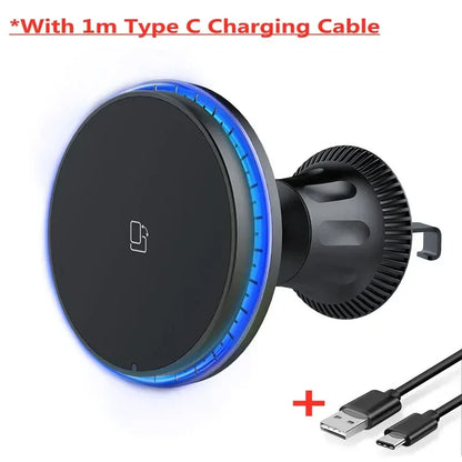 Magnetic Car Wireless Charger 15W Fast Mount for iPhone 12-16 Series