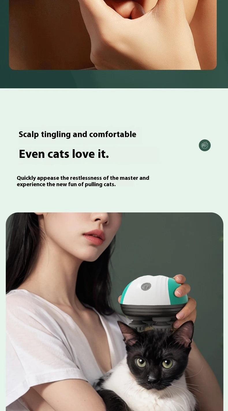 Electric Pet & Human Scalp Massager - Deep Tissue Kneading Tool - 17