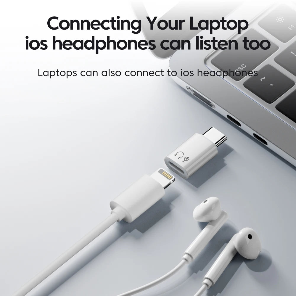 Lightning to USB-C Adapter - High-Speed Audio & Data Converter - 4