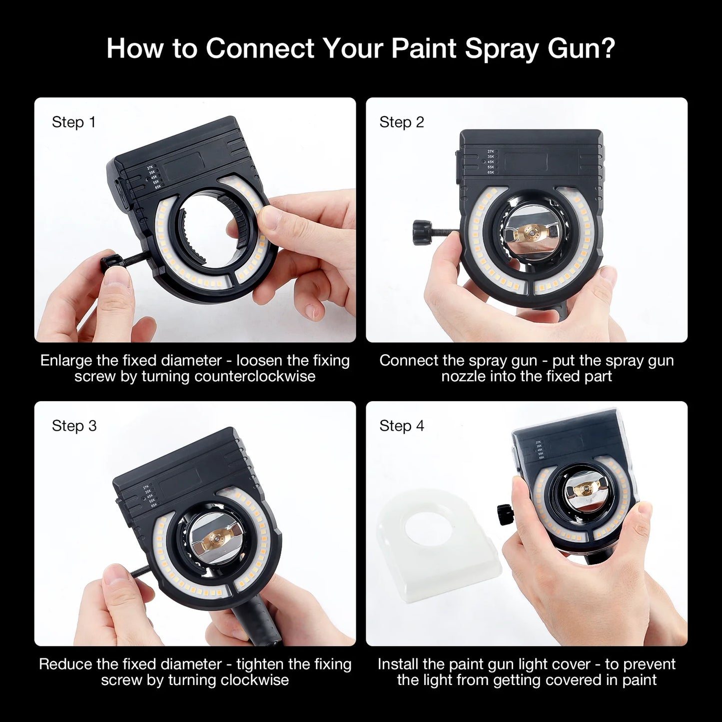 Universal Spray Gun Light - Adjustable LED Paint Fill Light for Car & Furniture Painting