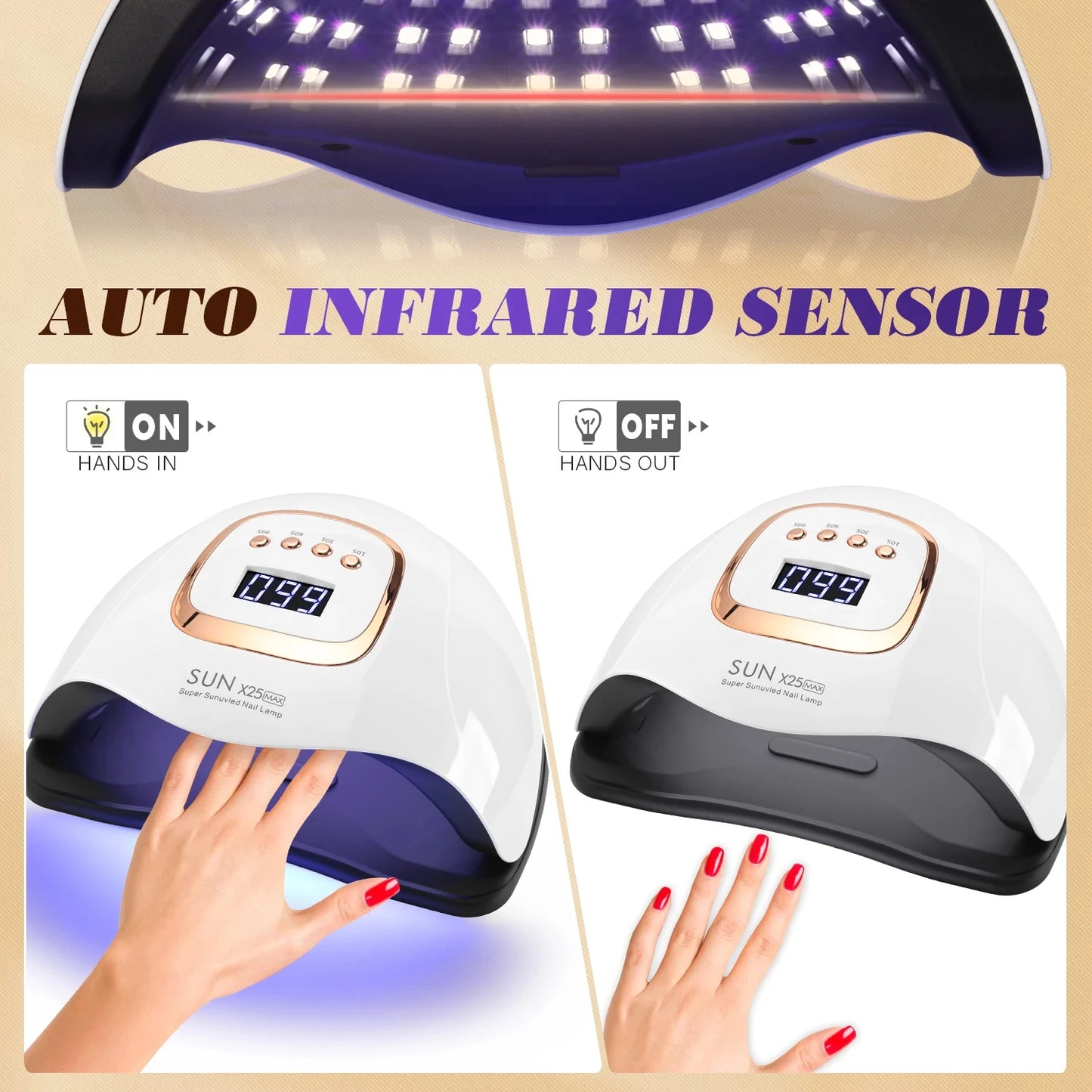 81 LED UV Nail Lamp - Fast Gel Polish Dryer with Auto Sensor