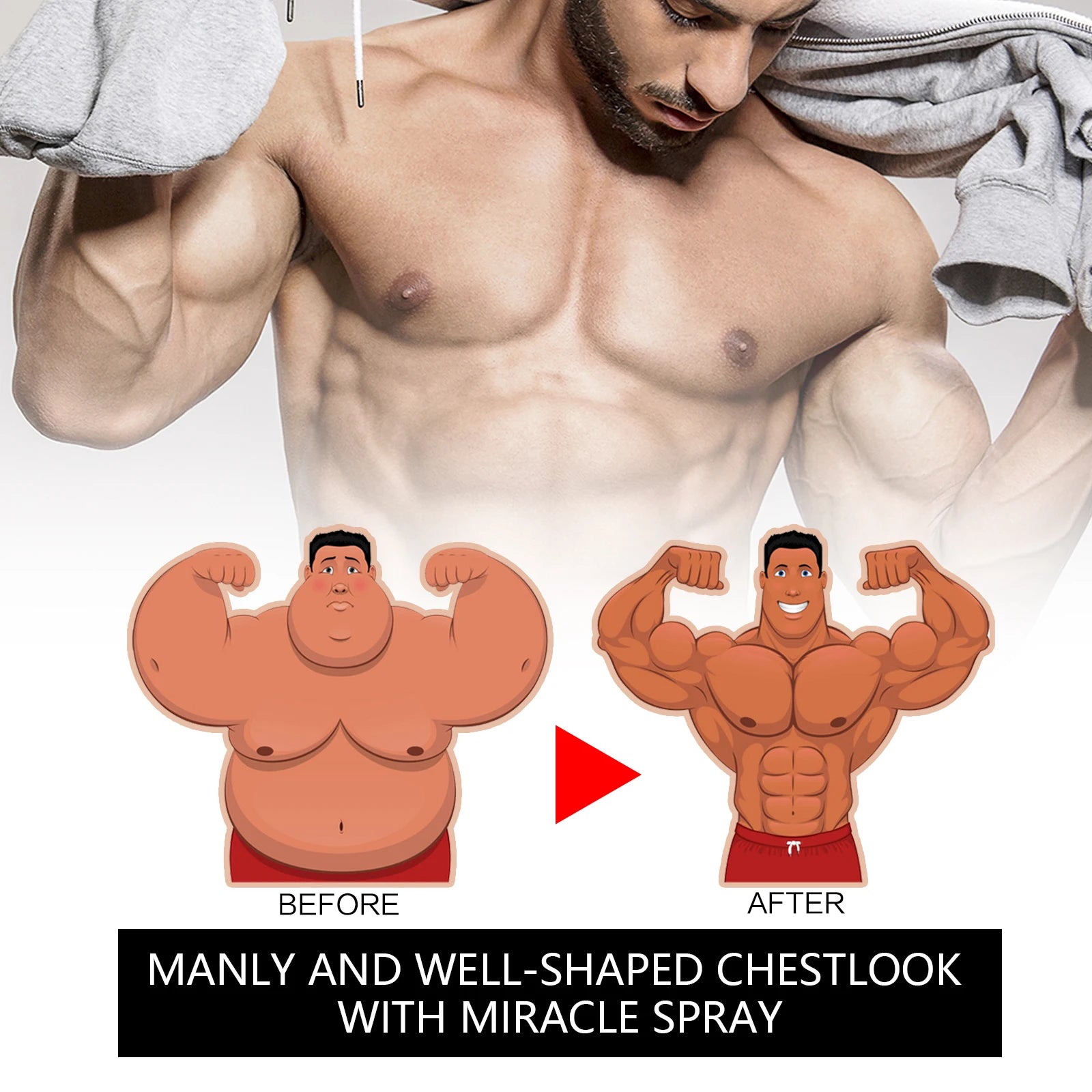 Men's Gynecomastia Chest Tightening & Muscle Sculpting Spray - 9