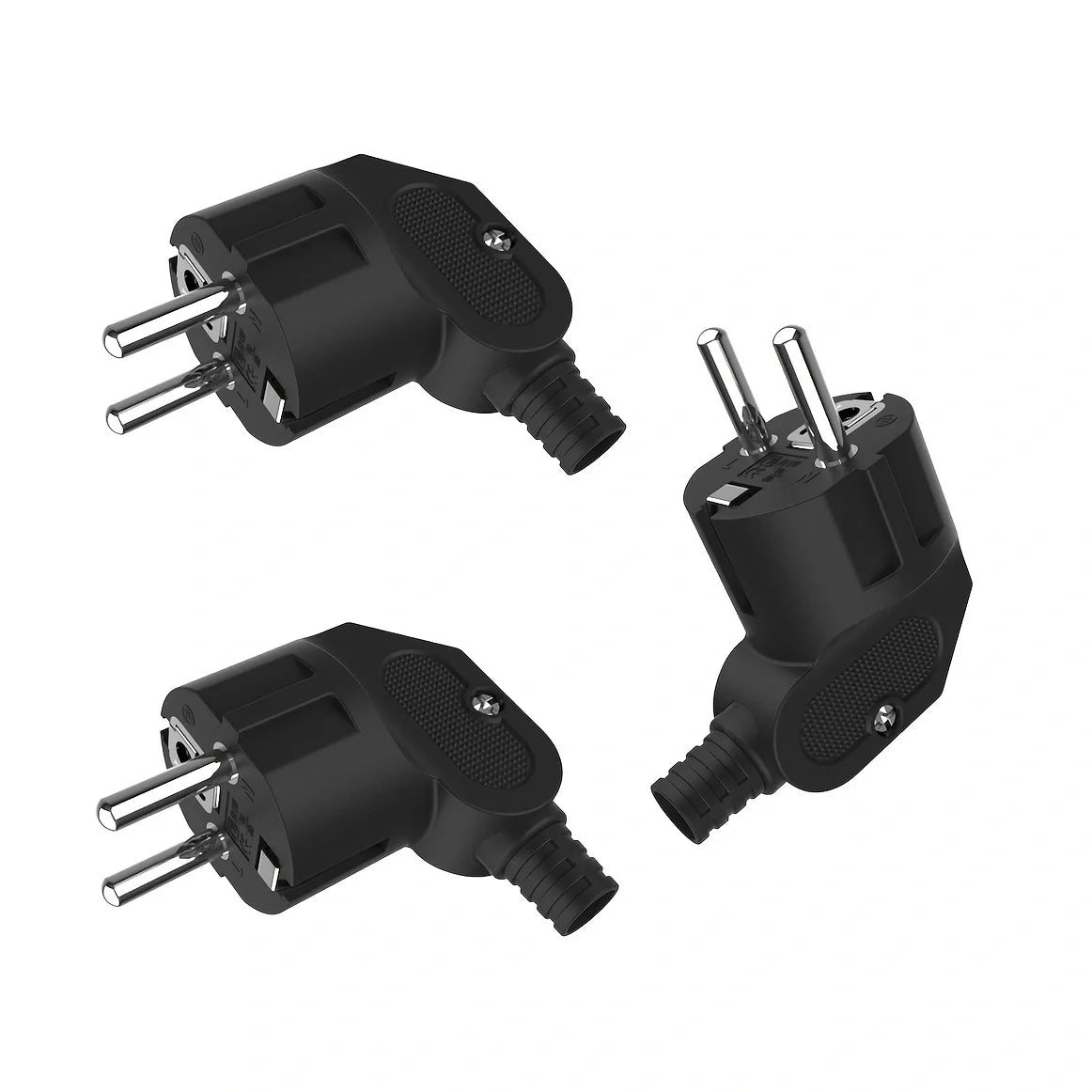 3PCS IP44 Schuko EU Plug Male Replacement Connector 16A 250V Waterproof - 1