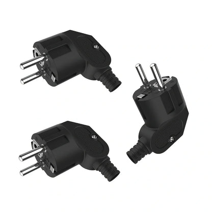3PCS IP44 Schuko EU Plug Male Replacement Connector 16A 250V Waterproof