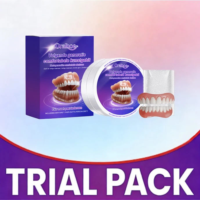 Flexible Silicone Denture Set – Natural Looking Smile Veneer for Upper and Lower Teeth