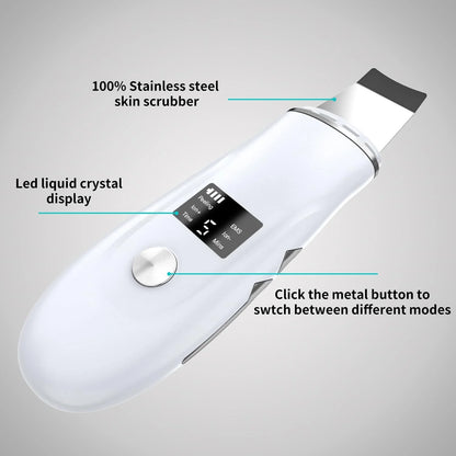 Ultrasonic Facial Skin Scrubber - Deep Cleansing & Blackhead Remover Spatula