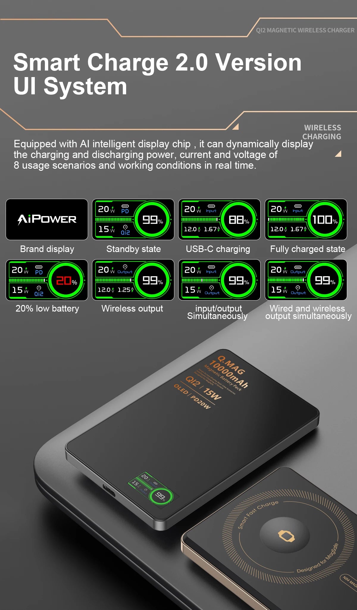 Magnetic Wireless Power Bank 5000mAh/10000mAh for iPhone 16-12 & Watch - 9