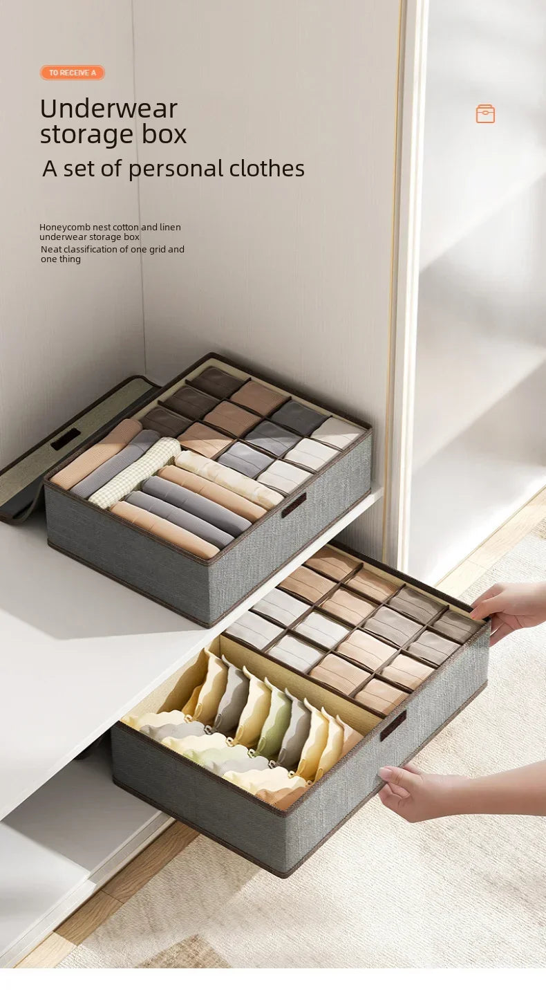 Foldable 3-in-1 Drawer Organizer for Underwear & Socks