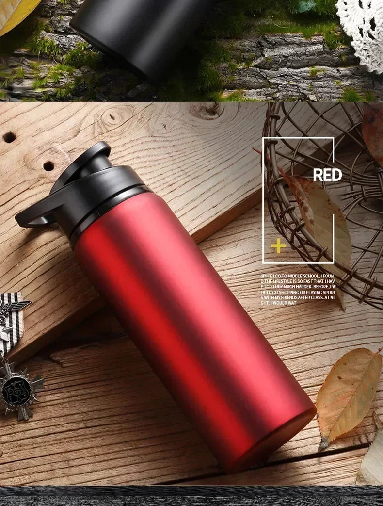 Portable Stainless Steel Sports Water Bottle - 700ml Leak-Proof Flask - 14