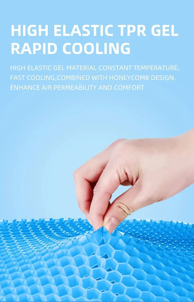 Breathable Honeycomb Gel Seat Cushion for Tailbone & Back Pain Relief