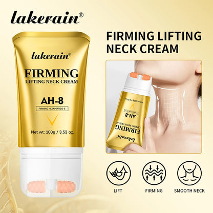 AH-8 Neck Firming Cream & Roller for Wrinkles & Crepey Skin