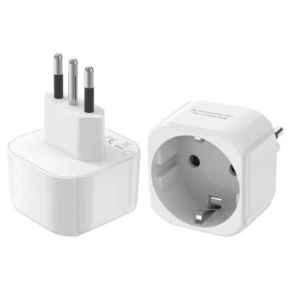 Universal Travel Plug Adapter 2-Pack - Convert EU to US, IT, CH, SA