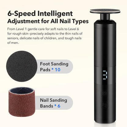 Electric Foot Callus Remover & Nail Care Kit - Rechargeable Pedicure Grinder