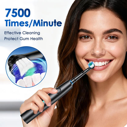3D Rotating Rechargeable Electric Toothbrush with 5 Cleaning Modes and Smart Timer