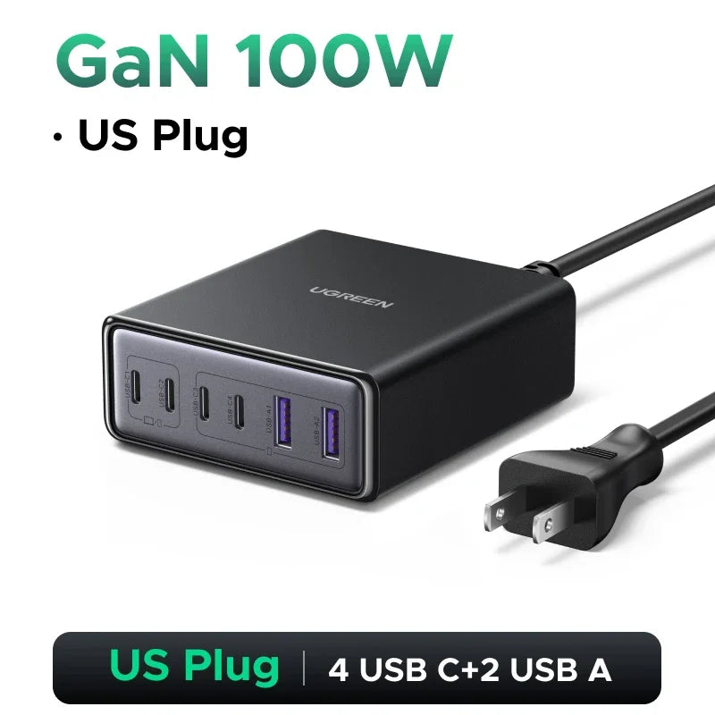 UGREEN 65W GaN Fast Charger 5-in-1 USB-C Desktop Power Adapter