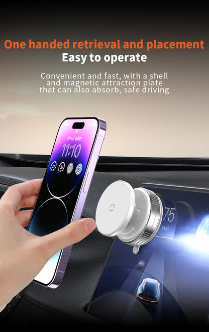 Strong Magnetic Vacuum Suction Cup Phone Holder for Car, Gym & Kitchen