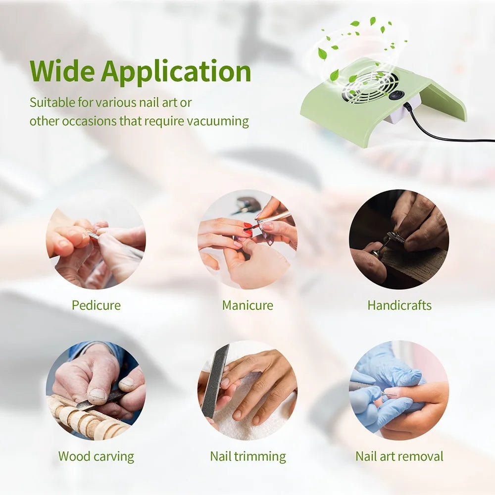 Portable USB Nail Dust Collector 24W Manicure Vacuum Extractor
