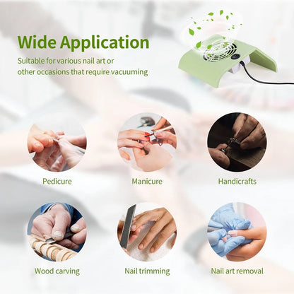 Portable USB Nail Dust Collector 24W Manicure Vacuum Extractor