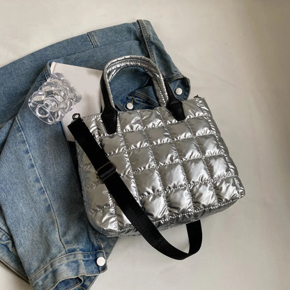 Luxury Quilted Puffy Tote Bag
