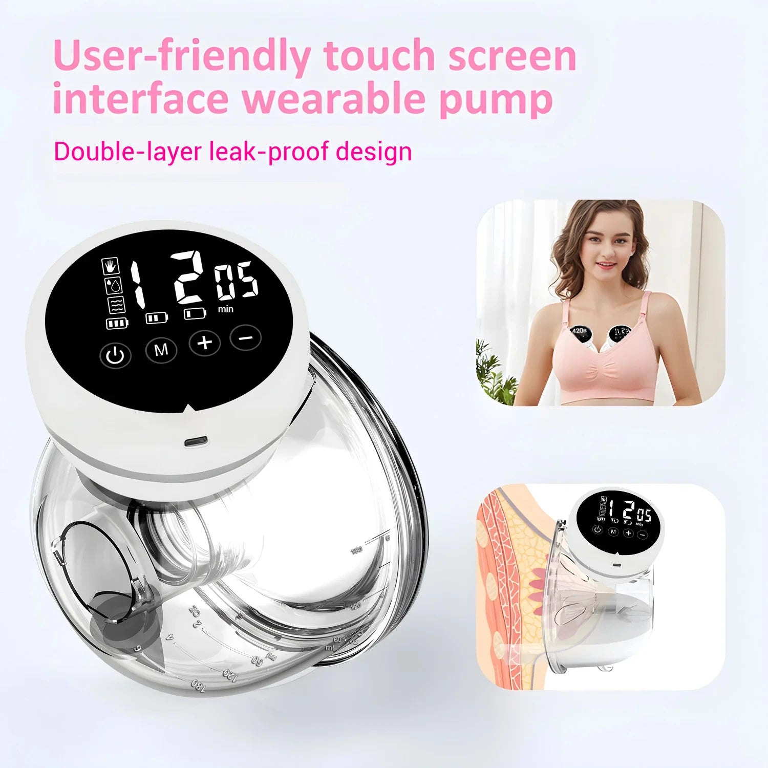 Hands-Free Wearable Electric Breast Pump - Portable Breast Pump - 8