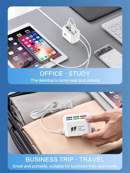 6-Port USB Desktop Fast Charger - Multi-Device Universal Charging Hub