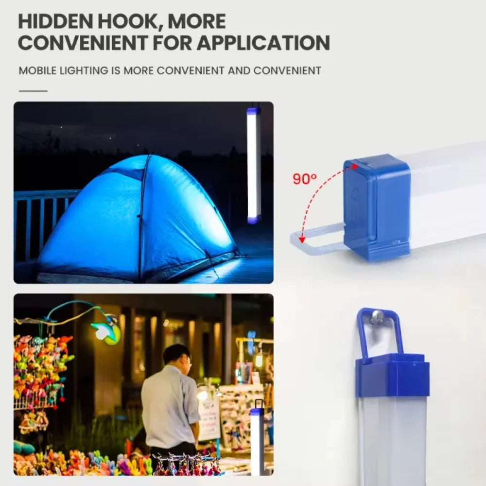 Rechargeable LED Tube Light - Magnetic Portable Bar Lamp for Camping & Emergency - 2