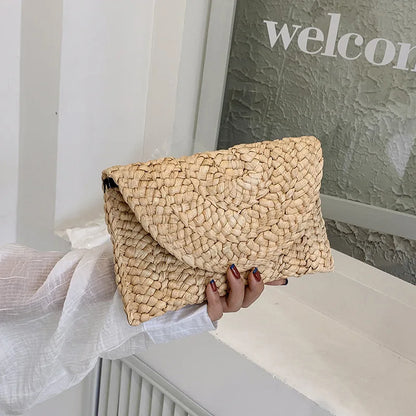 Luxury Woven Straw Clutch