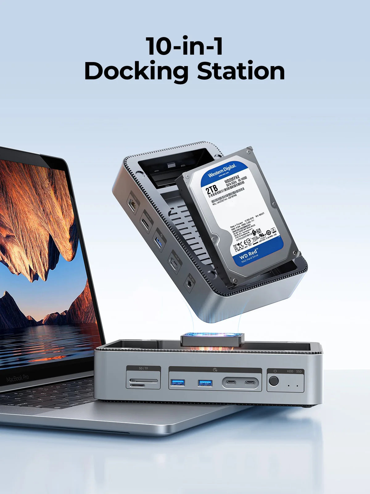 10-in-1 Dual M.2 NVMe SSD & 3.5" HDD Docking Station - 4K 60Hz HDMI PD 100W - 4
